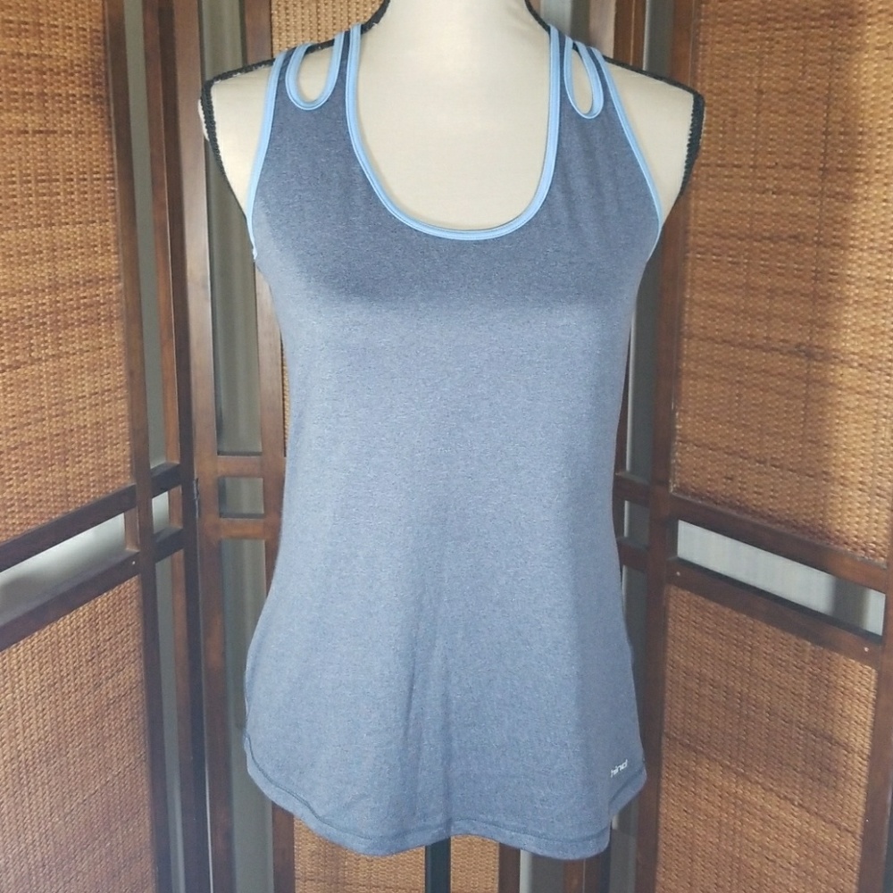 Workout  blue Racerback Top. Size S